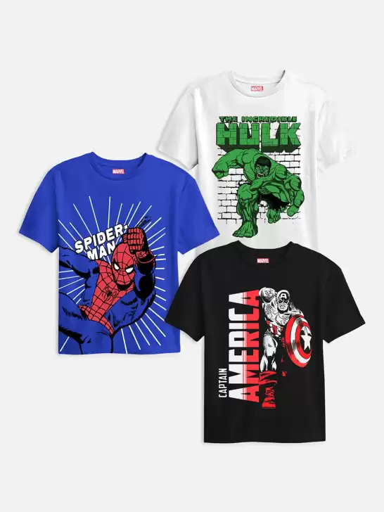 Boys 3 Marvel Cotton T-shirts - image 6