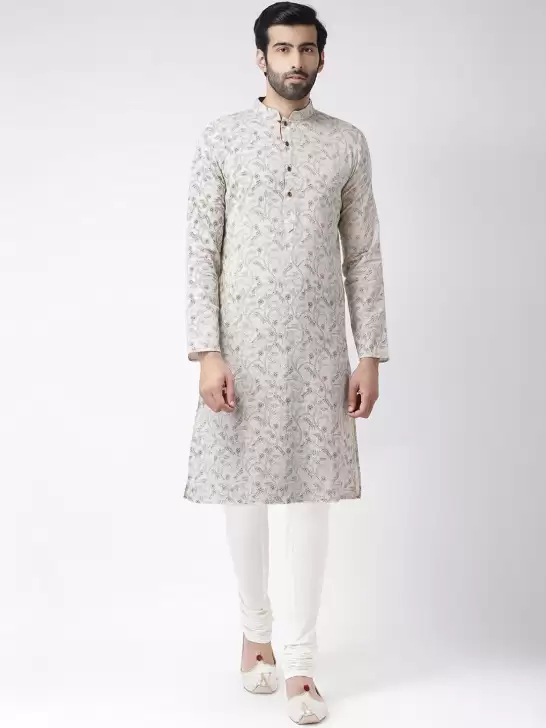 Men Printed Kurta Set - image 6