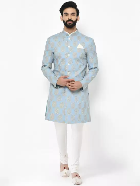 Men Printed Sherwani Set - image 6