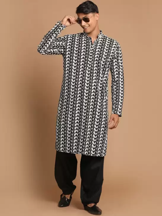 Men Embroidered Kurta with Patiala - image 6
