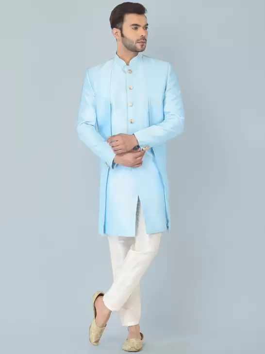 Men Solid Sherwani Set - image 6