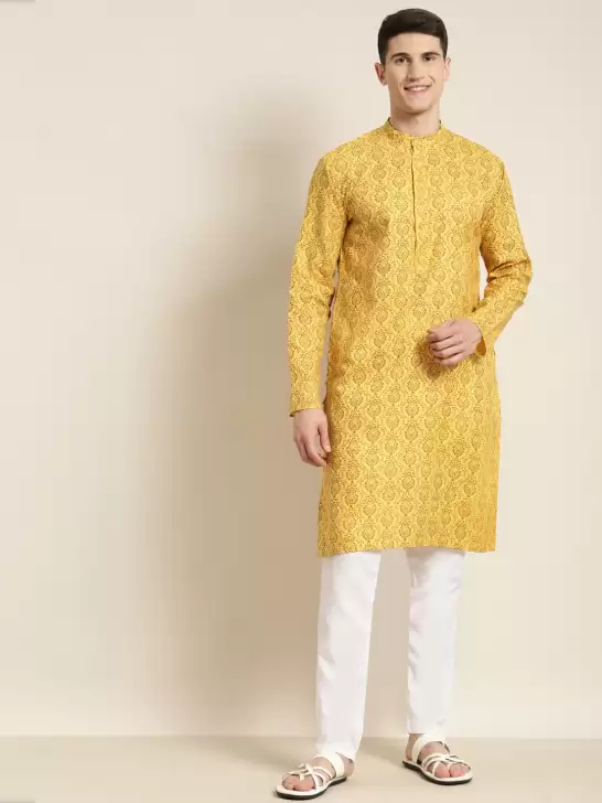 Men Printed Kurta with Churidar - image 6