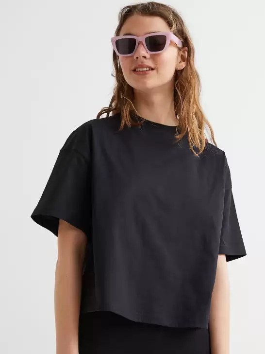 Women Solid Boxy T-shirt - image 6