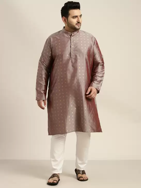 Men Plus Size Geometric Kurta - image 6