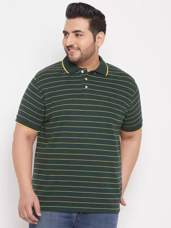 Men Striped Polo Collar T-shirt - image 6