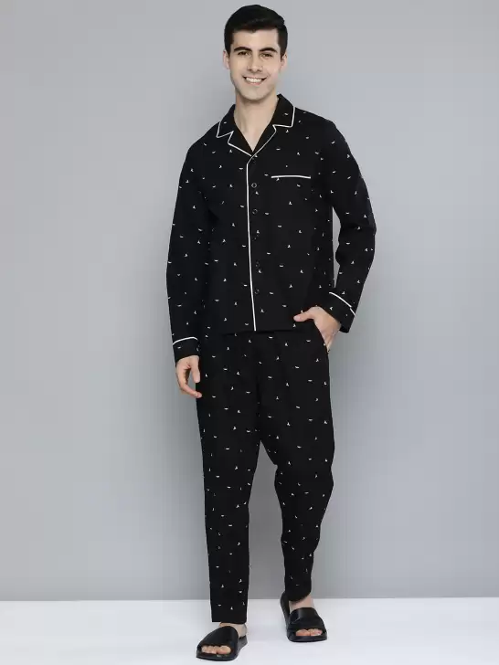 Men Printed Cotton Night suit - image 6