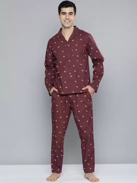 Men Printed Cotton Night suit - image 6