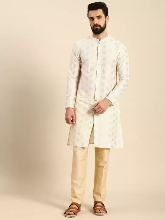 Men Printed Kurta with Trousers - image 6