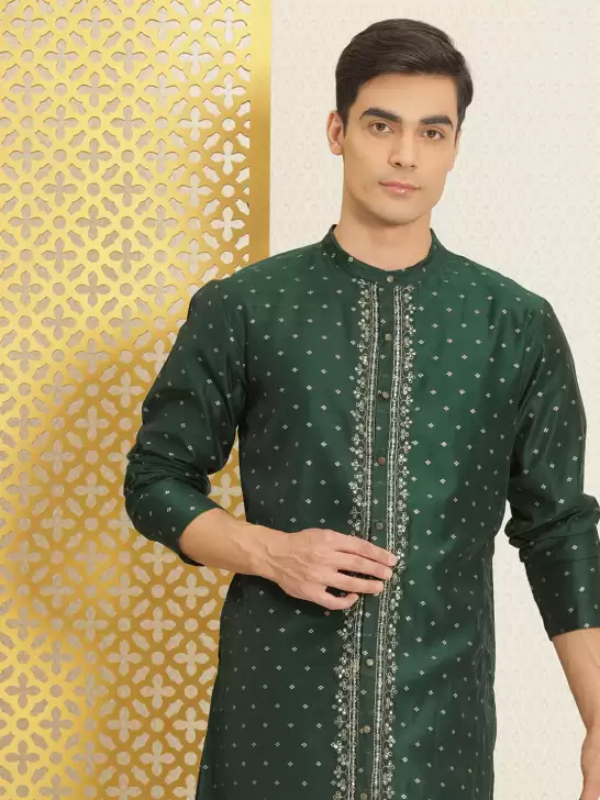 Men Woven Design Jashn Kurta - image 6