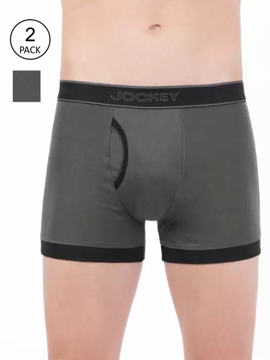 Men Pack Of 2 Solid Pure Cotton Boxer Style Briefs - image 6
