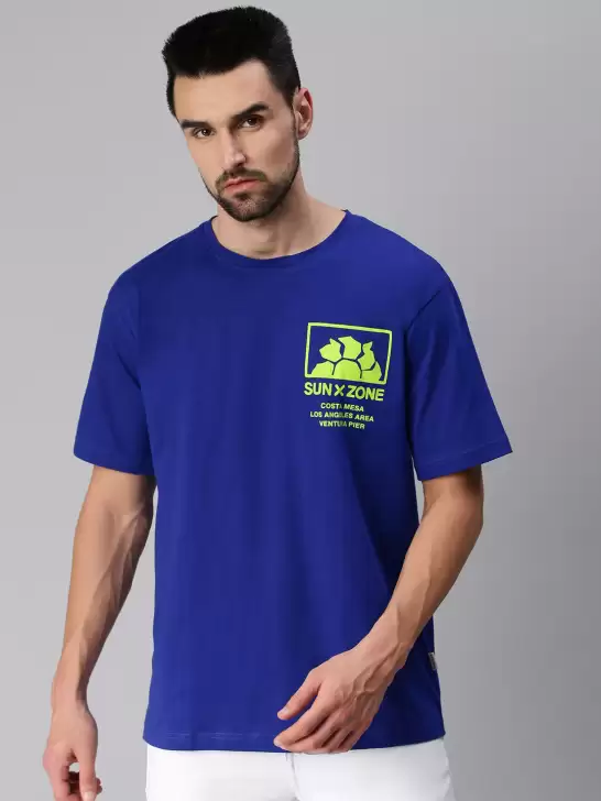 Men Printed Applique Loose T-shirt - image 6