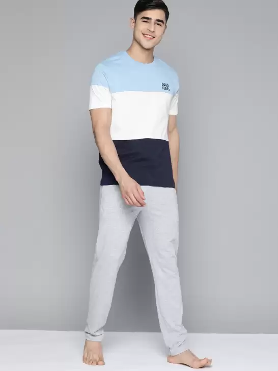 Men Colourblocked Pyjama Set - image 6