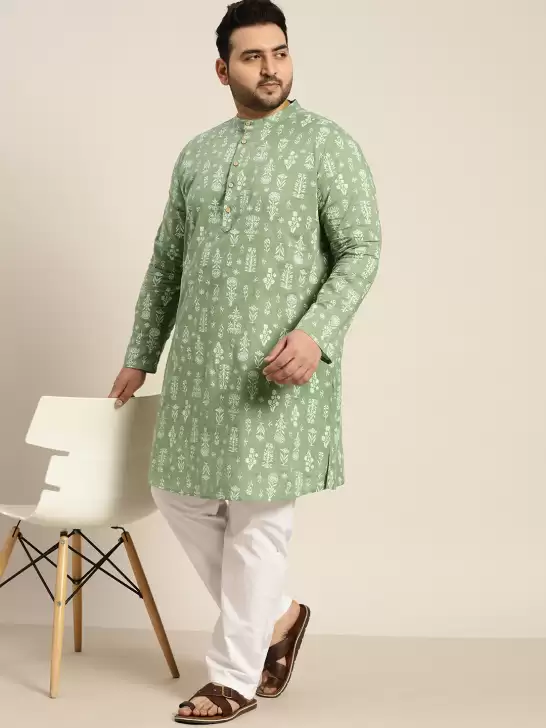 Plus Size Men Floral Kurta - image 6