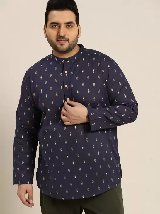Plus Size Men Printed Kurta - image 6