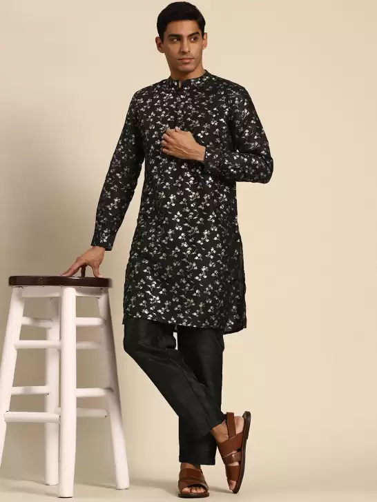 Men Printed Kurta with Trousers - image 6