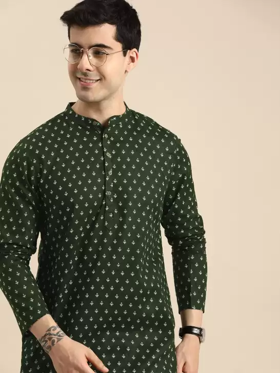 Men Printed Kurta with Trousers - image 6