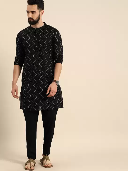 Men Printed Kurta with Trousers - image 6