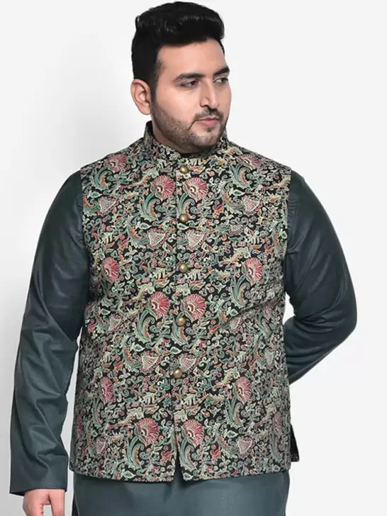 Men Printed Woven Nehru Jacket - image 6