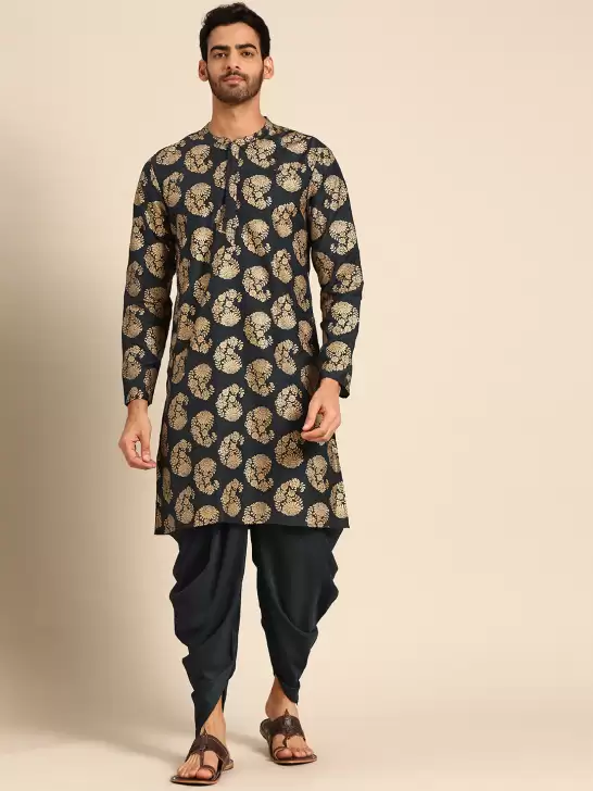 Men Printed Kurta Set - image 6
