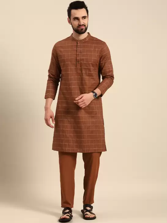 Men Cotton Kurta with Trousers - image 6