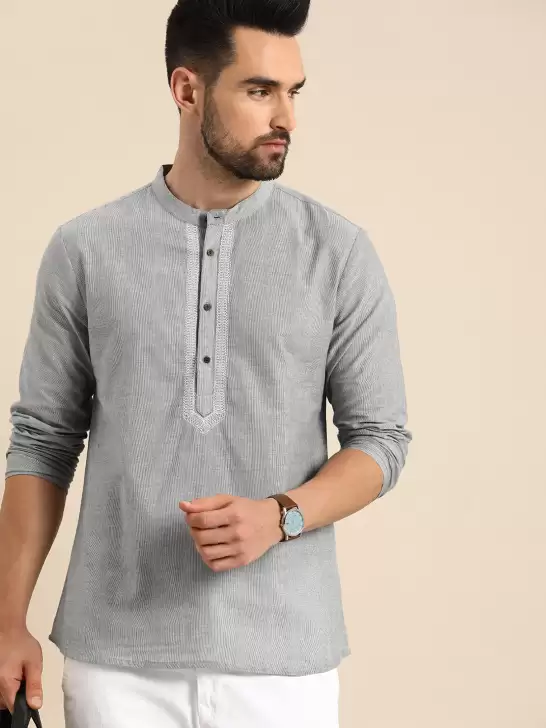 Men Striped Pure Cotton Kurta - image 6