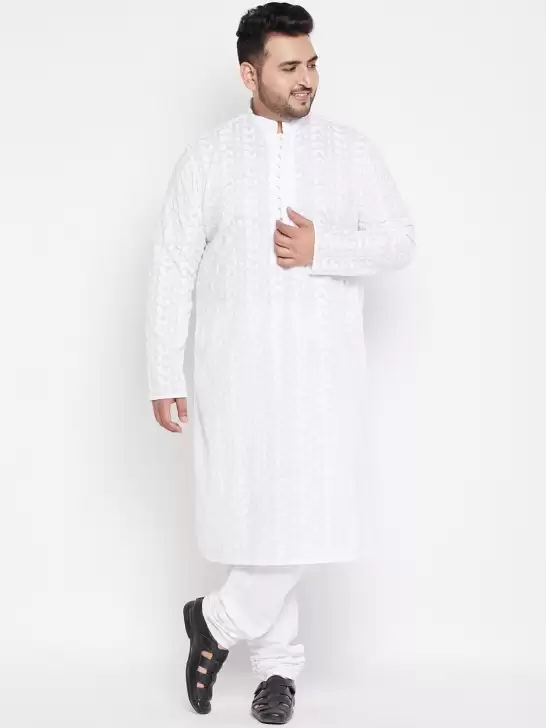 Men Embroidered Kurta with Churidar - image 6