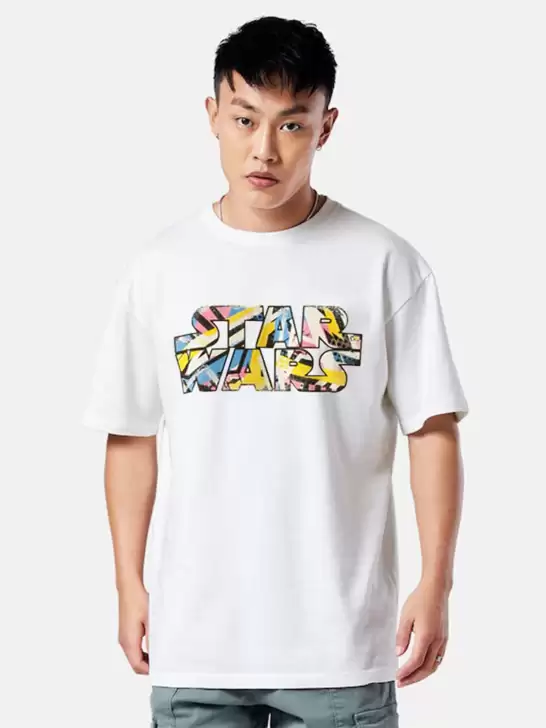 Men Star Wars Typography Printed Loose T-shirt - image 6