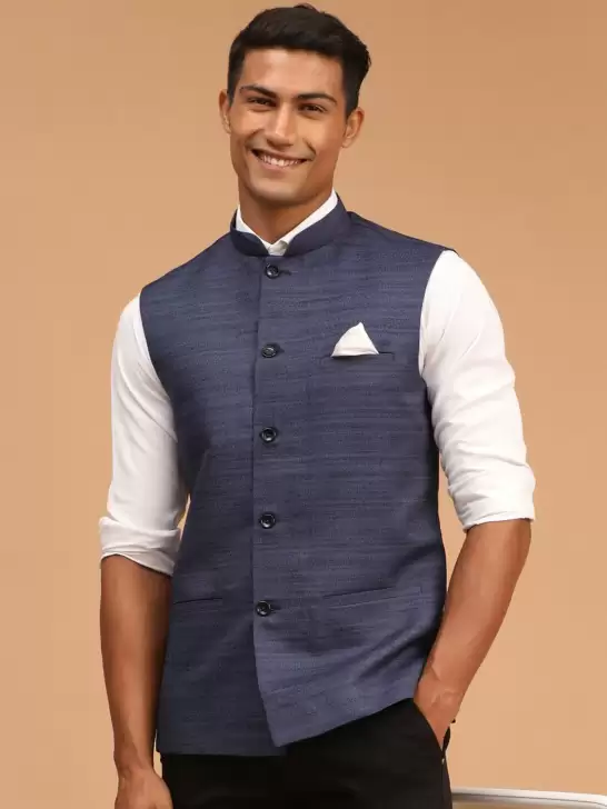 Men Solid Nehru Jacket - image 6