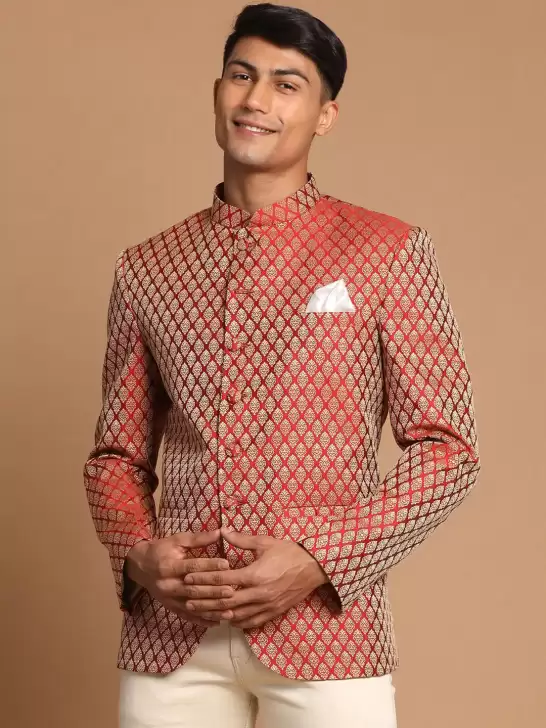 Men Slim-Fit Jodhpuri Blazer - image 6