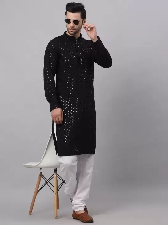 Men Embroidered Kurta with Churidar - image 6