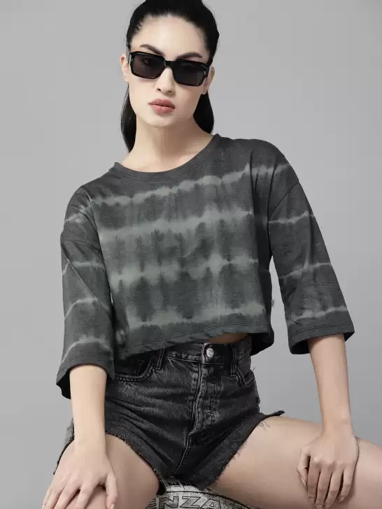 Tie and Dye Crop Boxy T-shirt - image 6