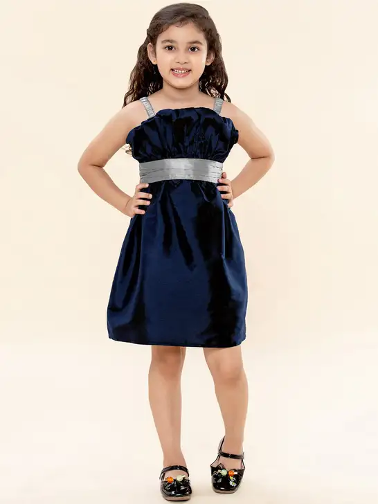 Girls Solid Fit & Flare Dress - image 6