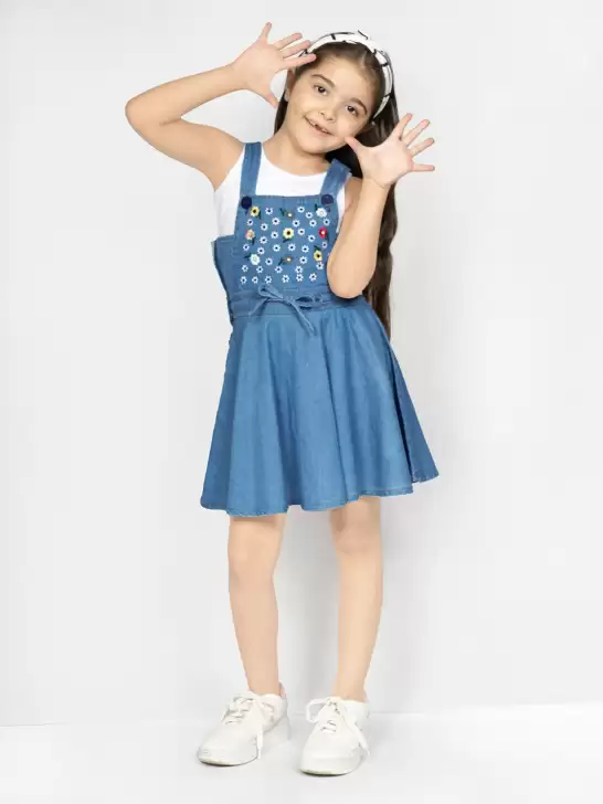 Floral Denim Dress - image 6