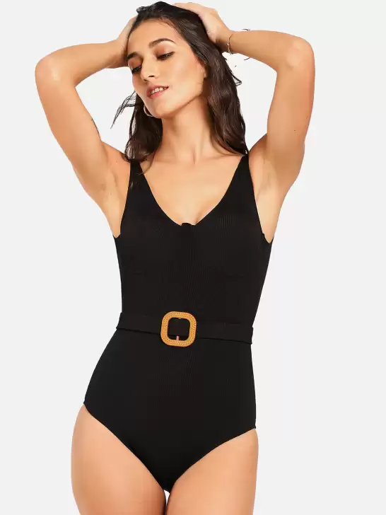 Women Solid Swimsuit - image 6