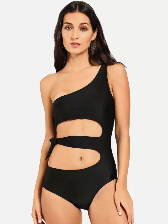 Women Solid Cut-Out Swimsuit - image 6