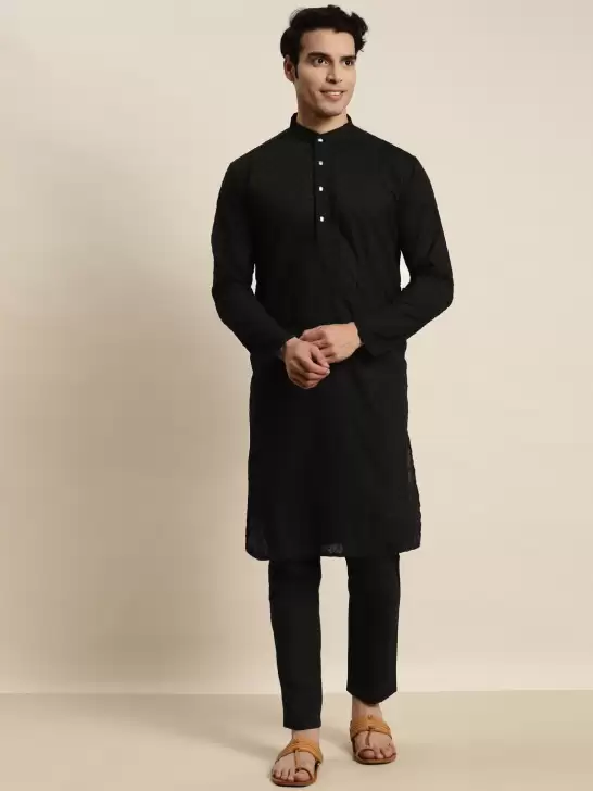 Men Ethnic Motifs Embroidered Kurta - image 6
