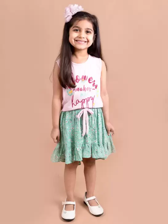 Girls Printed T-shirt with Skirt - image 6