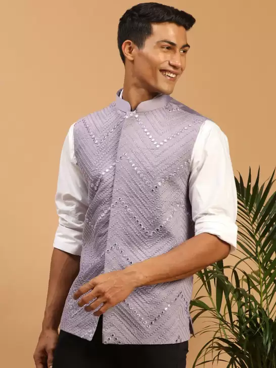 Men Embellished Nehru Jacket - image 6