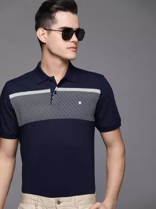 Striped Polo Collar T-shirt - image 6