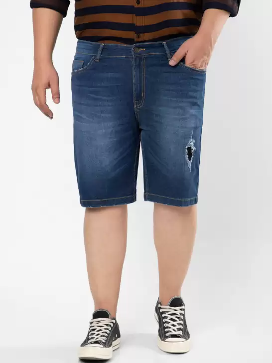 Men Plus Size Denim Shorts - image 6