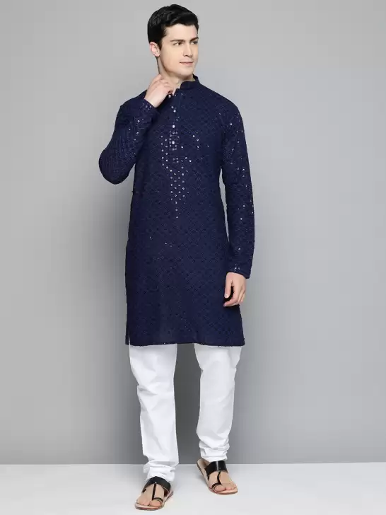 Men Embroidered Kurta with Churidar - image 6