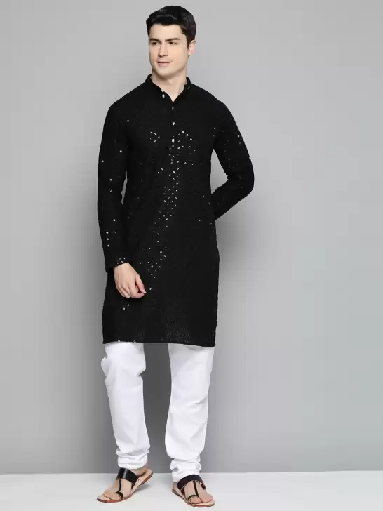 Men Embroidered Kurta with Pyjamas - image 6