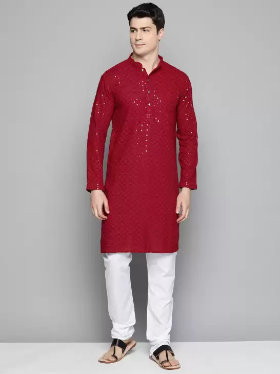 Men Embroidered Kurta with Pyjamas - image 6