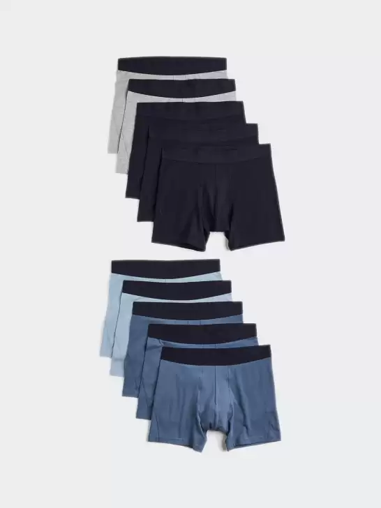Men 10-Pack Cotton Mid Trunks - image 6