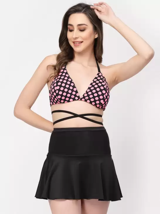 Women Polka Dot-Printed Skirtini Swimwear - image 6