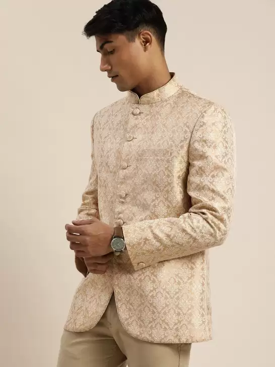 Men Slim-Fit Bandhgala Blazer - image 6