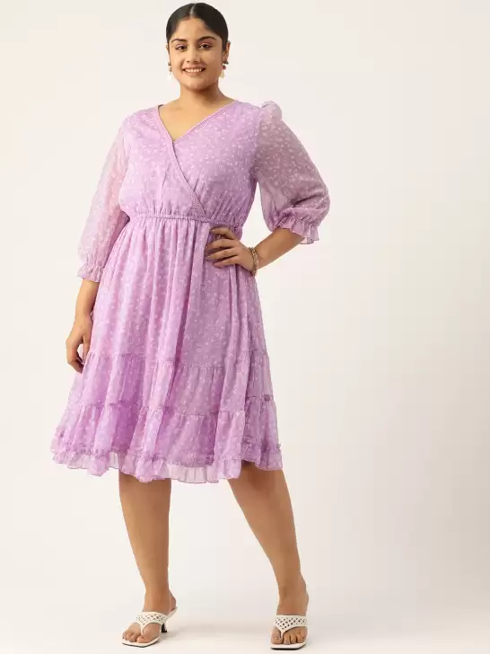 Plus Size Floral Chiffon Dress - image 6