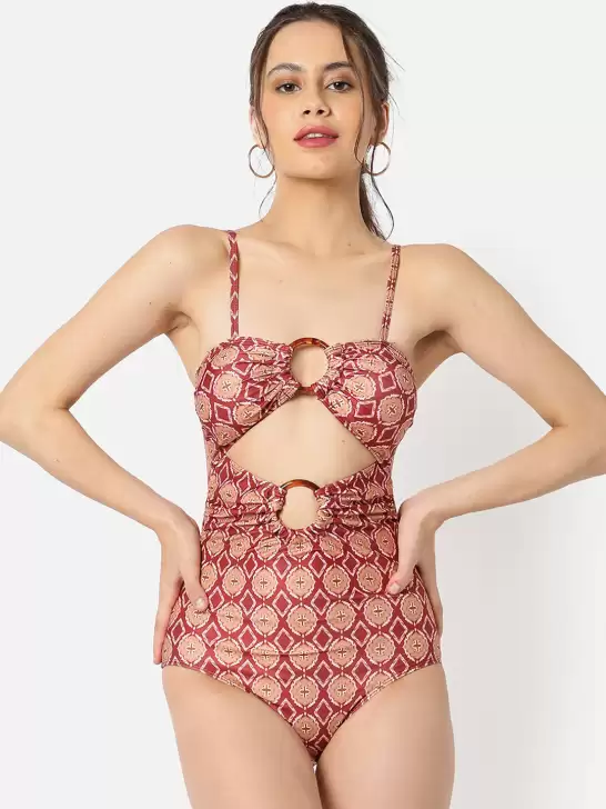 Women Printed Cut-Out Swimsuit - image 6
