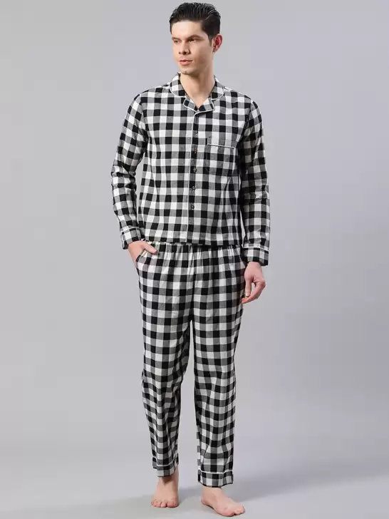 Men Checked Night Suit - image 6