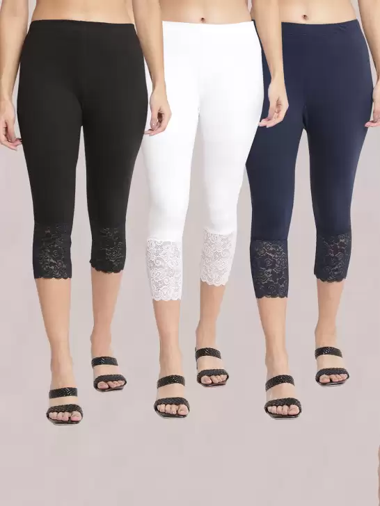 Women Pack of 3 Cotton Capris - image 6